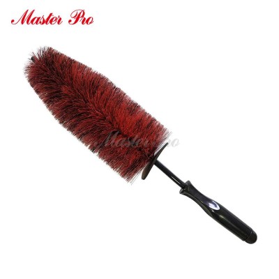 Master M71000 Red and Black Double Colors Non-Scratch Soft Synthetic Bristle Long Car Wheel and Rim Detailing Brush