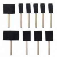 1 inch Foam Sponge Wood Handle Paint Brush Set Lightweight Durable and Great for Acrylics Stains Varnishes Crafts Art